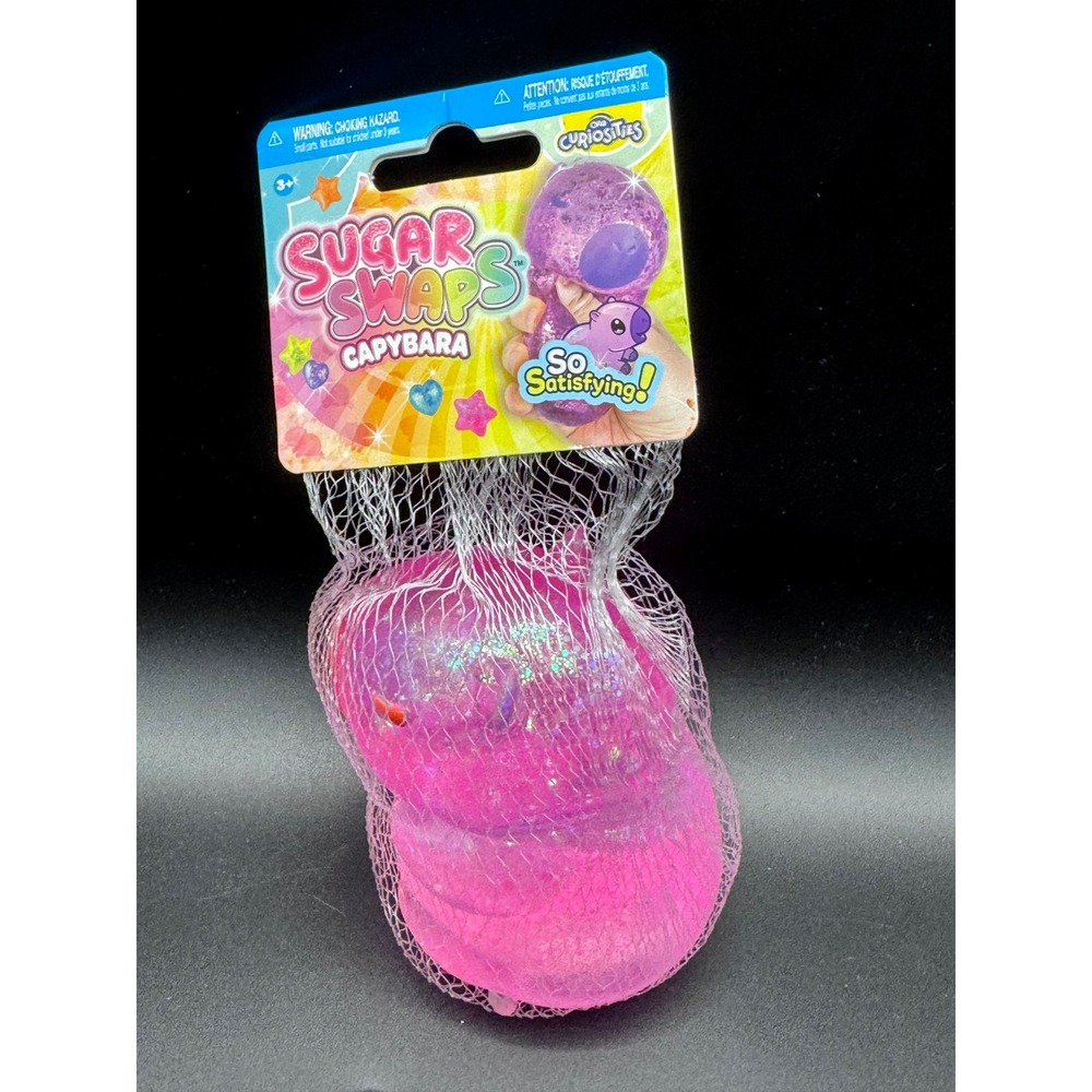 Orb Curiosities Sugar Swaps Capybara Pink Glitter Squishy Fidget Toy 42323 NEW
